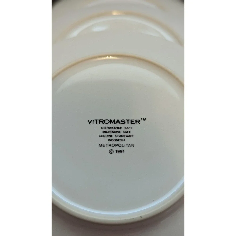 Vintage Vitromaster Metropolitan 1991 Art Deco Salad Plates Set of 4 6.5